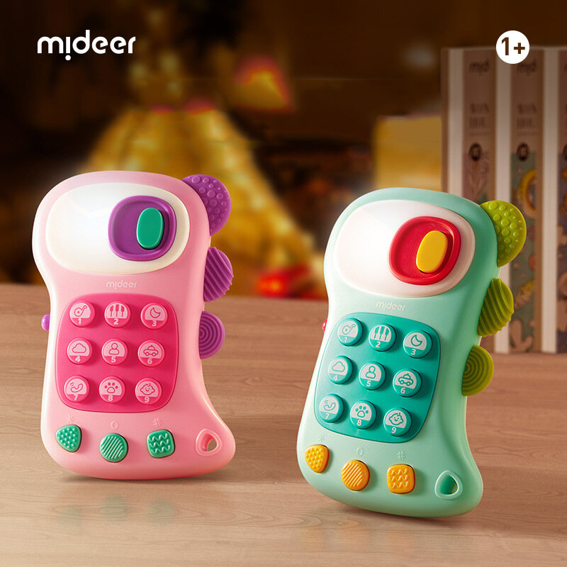 Mideer-teléfono móvil versátil para niños, más de 80 sonidos, más de 100 rectangulares, simulación de bebé, música, juguetes para dormir, más de 12M