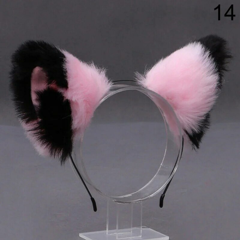Halloween Fox Cat Ears Headwear Plush Fluffy Highlight Colored Christmas Anime Cosplay Weddings Headband Accessories