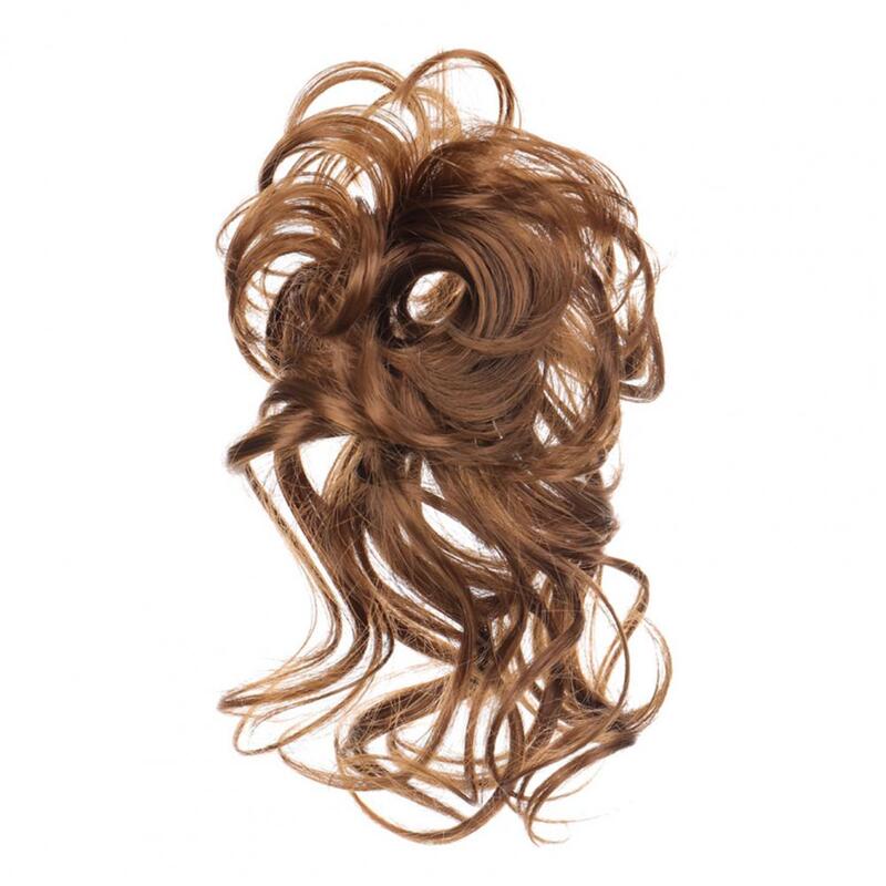 Ricci ciambella Chignon coda di cavallo parrucca di capelli ricci elastico disordinato capelli panino donne parrucca capelli Scrunchies ricci ciambella posticci estensione