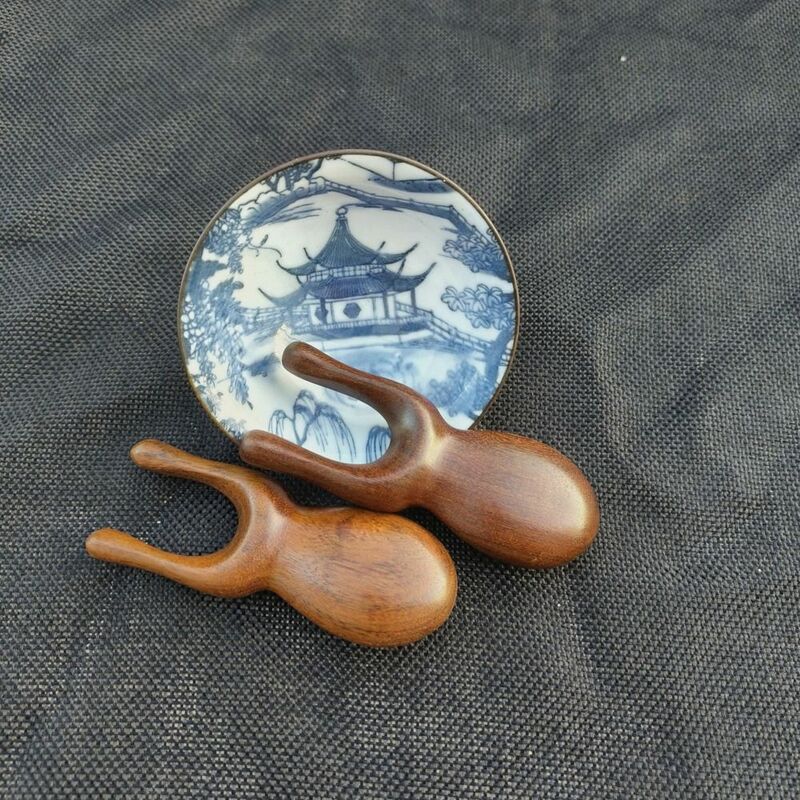 Peigne de massage méridien portable en forme de grenouille, bois massif, deux dents, grattage du cuir chevelu, peigne de poulpe