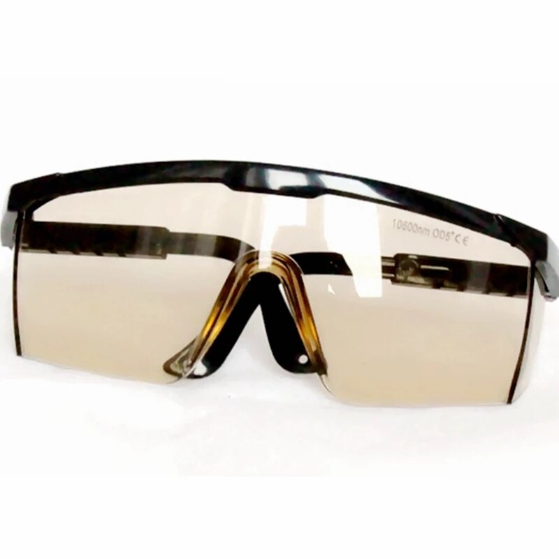 Kacamata keselamatan Laser, kacamata pelindung 10600nm EP-4-5 penyerapan terus menerus pelindung mata T % = 90 CE OD5 + dengan kotak