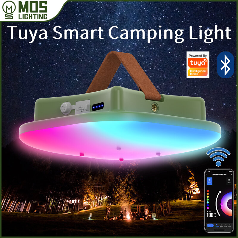 MOSLIGHTING-RGB Lanterna Camping, Lanternas de Alta Potência, Lâmpada Recarregável Portátil, Exterior, Caminhadas, Pesca, Luzes de Trabalho, 50W, 80W