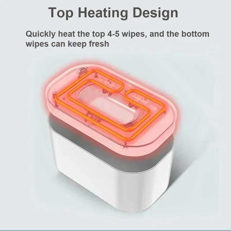 Baby Wet Wipe Warmer com Display Digital, Grande capacidade, dispensador quente, alimentado por USB, aquecimento de temperatura ajustável