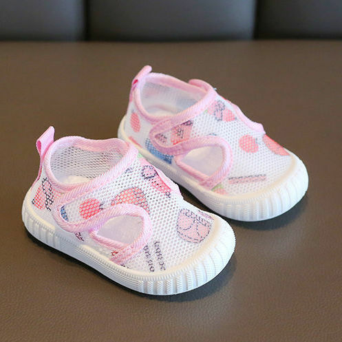 Anak laki-laki bayi usia 0-1-3 tahun musim panas dengan sol lembut, anak perempuan balita berpori, sandal bayi antiselip