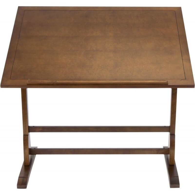 Meja penyusunan desain Studio antik-desain antik meja penyusunan kayu Solid dengan alur pensil bawaan dan langkan-