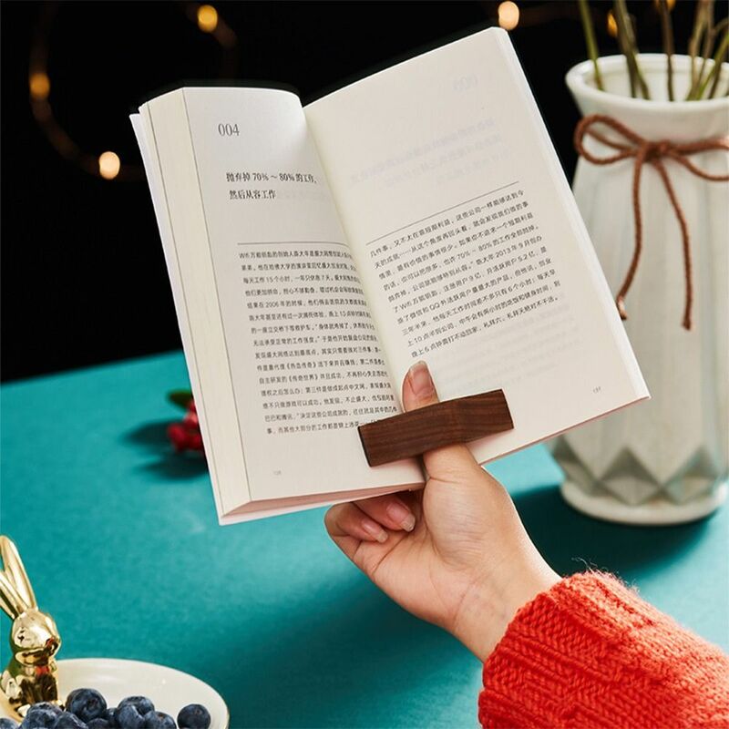 Segnalibro per pollice in legno massello lettura a una mano supporto per libro per pollice supporto per pagina comodo segnalibro amanti strumenti per ausili per la lettura