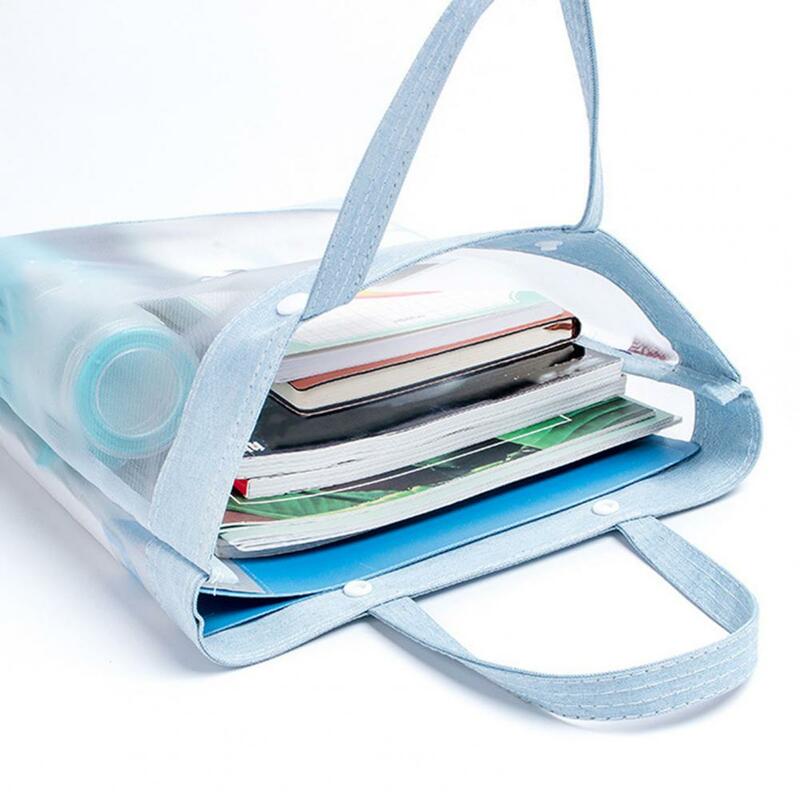 Mallette de transport transparente avec poignée, porte-fichier, sac de rangement portable pour documents