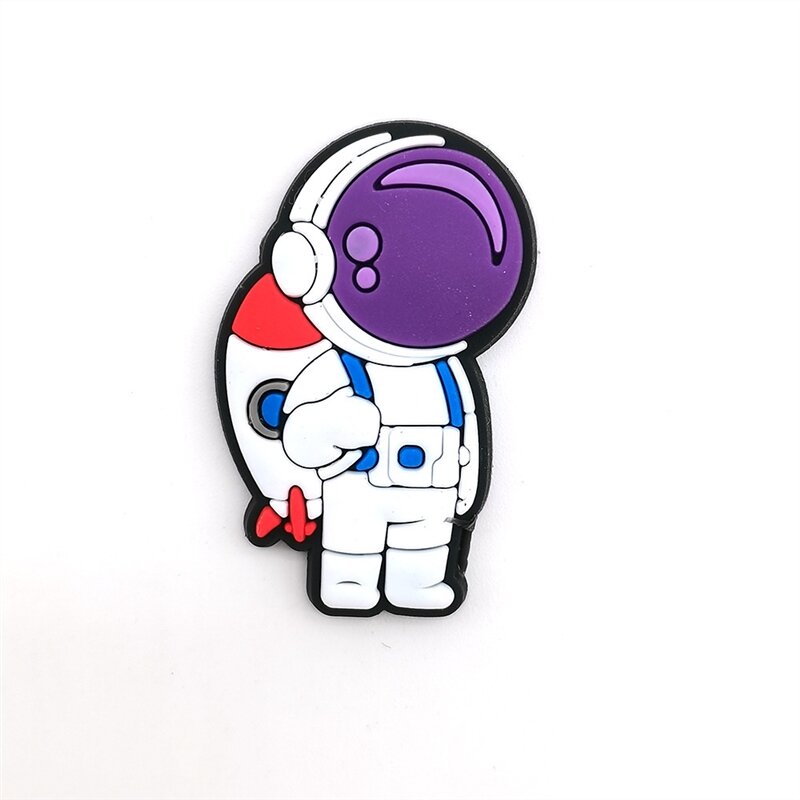 New 1pcs Shoe Charms Decoration for Crocs Astronaut Outer Space Badge Kids Clogs Accessories Unisex Jeans Boy Pins X-mas Gifts