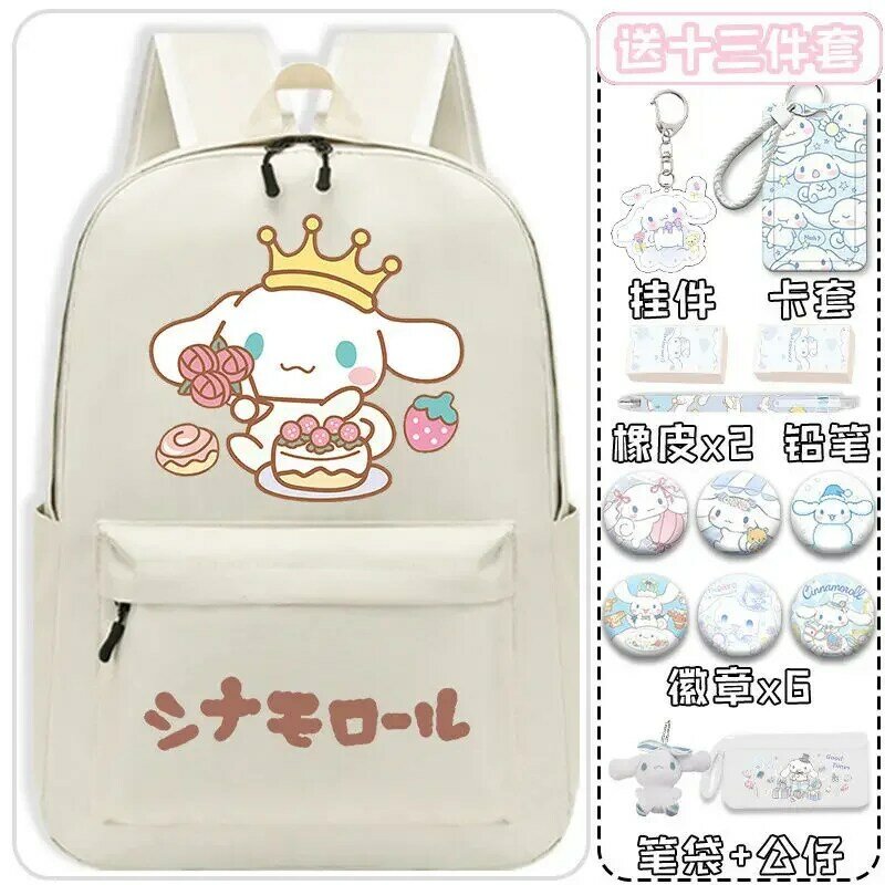 Новый школьный ранец Sanrio Cinnamoroll Babycinnamoroll, вместительный милый школьный рюкзак с мультяшным рисунком для мужчин и женщин, легкий