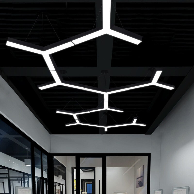 بسيطة الحديثة مكتب الثريا LED الإضاءة التجارية مكتب بناء مكتب الجبهة متعرجة شخصية يمكن تقسم