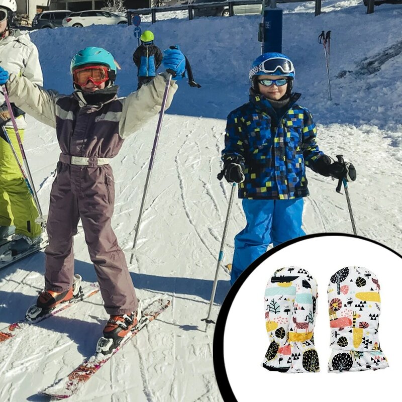 1 para dzieci rękawice narciarskie zimowe narciarskie sportowe rękawice wspinaczkowe na świeżym powietrzu