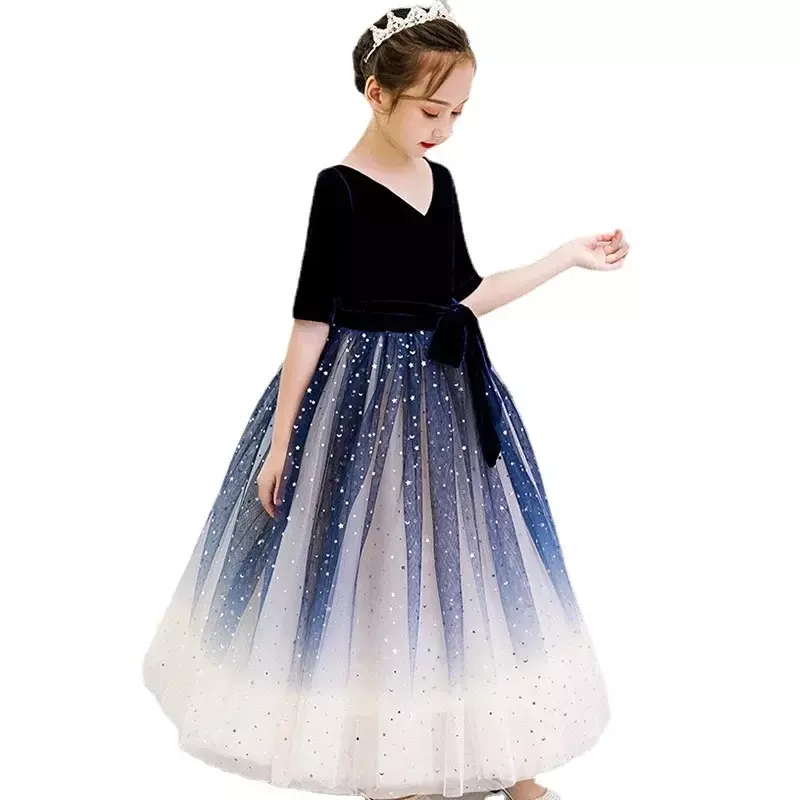 Vestido de princesa infantil, vestido de performance, pequeno anfitrião, caminhando, elegante, florista, primavera, novo, 2024