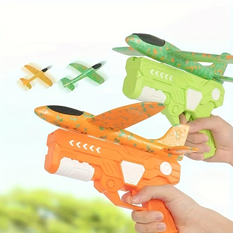 Foam Plane Launcher Flight Mode Ejection Toy,Summer fun， Goals, focus, gifts