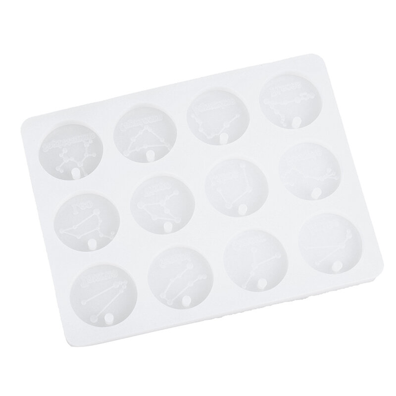 Horoscope Pendant Silicone Mold DIY Epoxy Resin Round Charms Handmade Soap Molds
