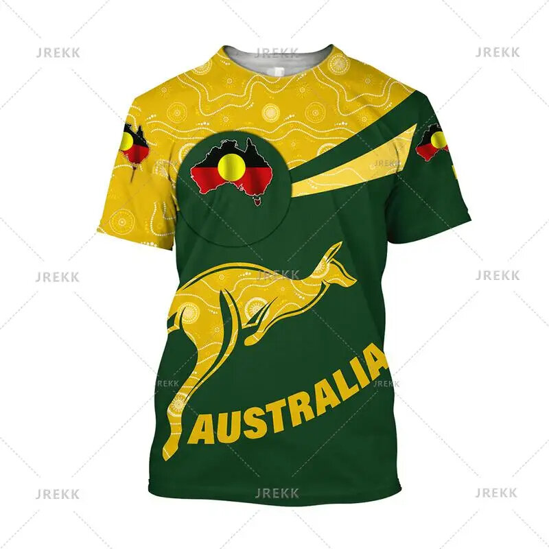 Camiseta con estampado 3D de bandera de Malbon australiana para hombre y mujer, Tops informales de moda, manga corta, cuello redondo, ropa de calle, camisetas holgadas
