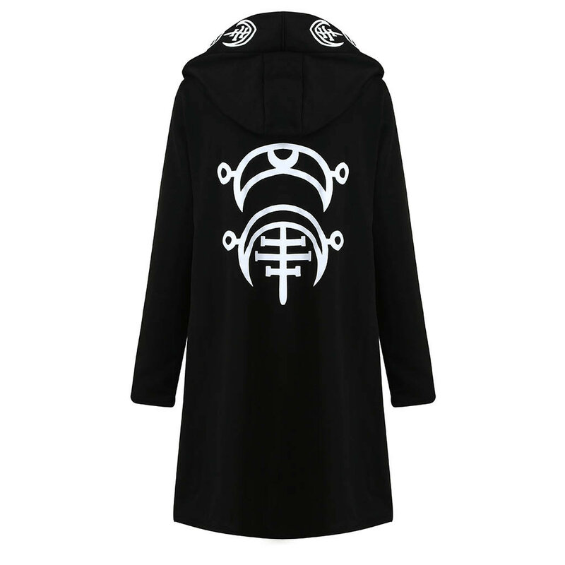 Cárdigan de manga larga para mujer, chaquetas con capucha, estampado de Luna, tendencia Punk oscura, informal, talla grande, primavera y otoño