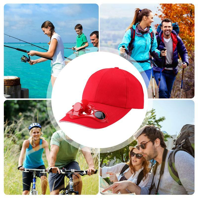 Topi kipas matahari bisbol, topi olahraga, topi bisbol, topi kipas bertenaga surya, topi olahraga, topi pelindung matahari bersirkulasi