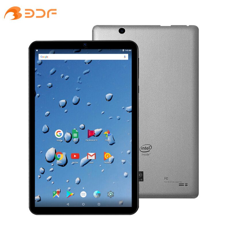 Tablette PC WiFi BDF, 8 pouces, Façades Core, 2 Go de RAM, 32 Go, Dean, Android 6.0, Google Play, Bluetooth, IPS 1280x800