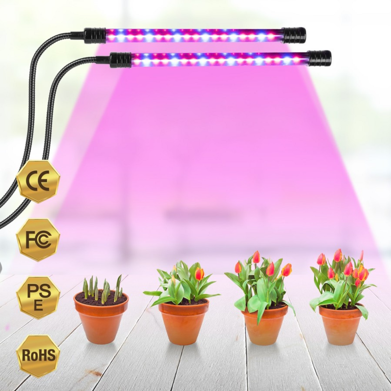 VnnZzo LED Lampu Bertumbuh USB Lampu Phyto Spektrum Penuh Lampu Tumbuh dengan Kontrol Phytotlamp untuk Bibit Tanaman Bunga Tenda Rumah