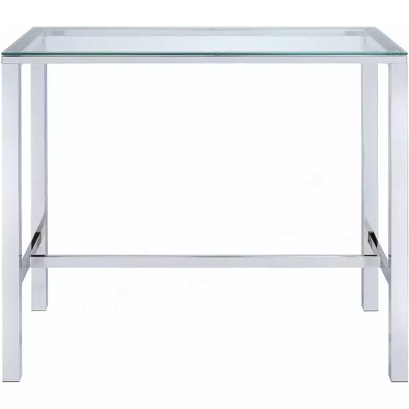 Home Tolbert Bar Tables with Glass Top Chrome mesa bar