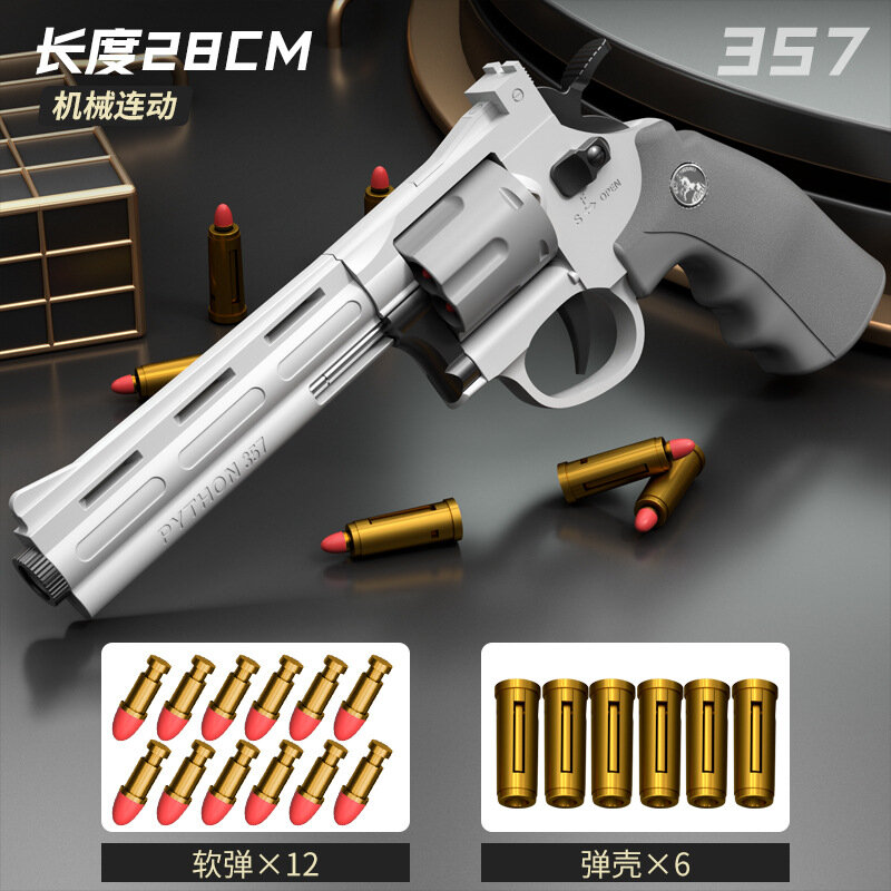 ZP5 Python 357 Toy Gun Revolver Folded Shell Throwing Soft Bullet Gun Weapons Launcher For Adult Cosplay Gifts Fake Gun