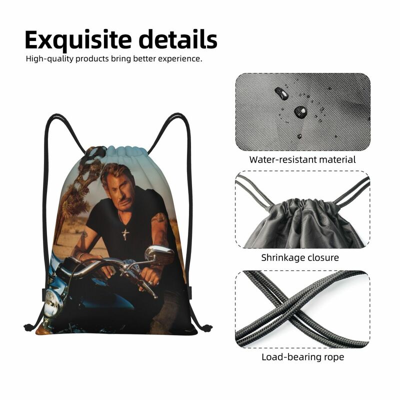 Рюкзак на шнурке для мужчин и женщин, портативная спортивная сумка для спортзала, тренировочный ранец для французского рок-певицы