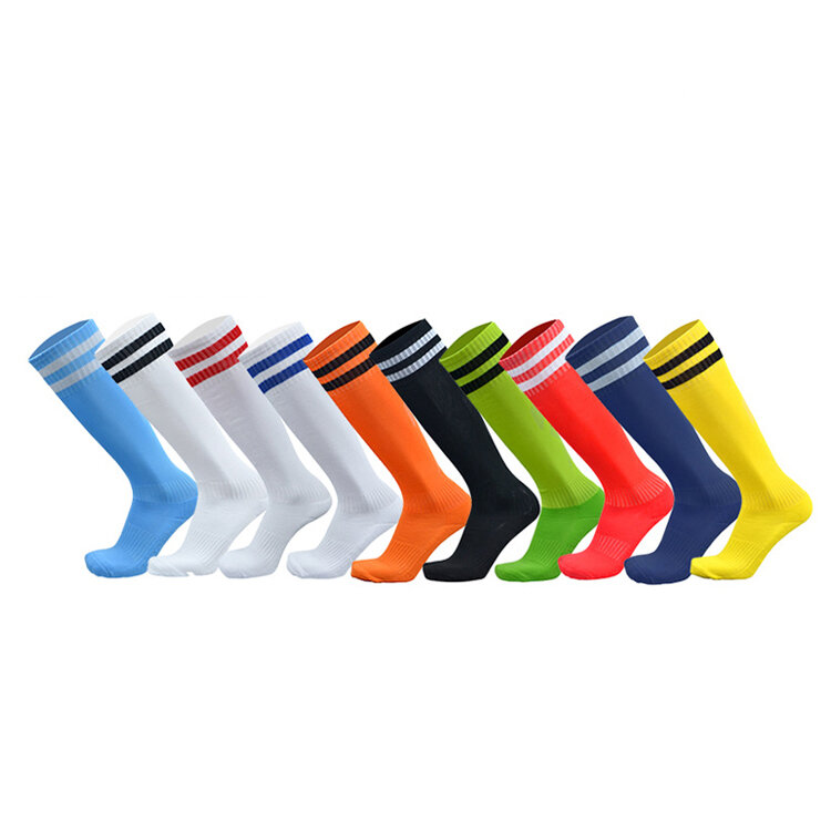 Calzini da calcio per adulti Hit Color resistente all'usura per bambini calzini lunghi sportivi sopra i calzini da Hockey da Baseball alti al ginocchio