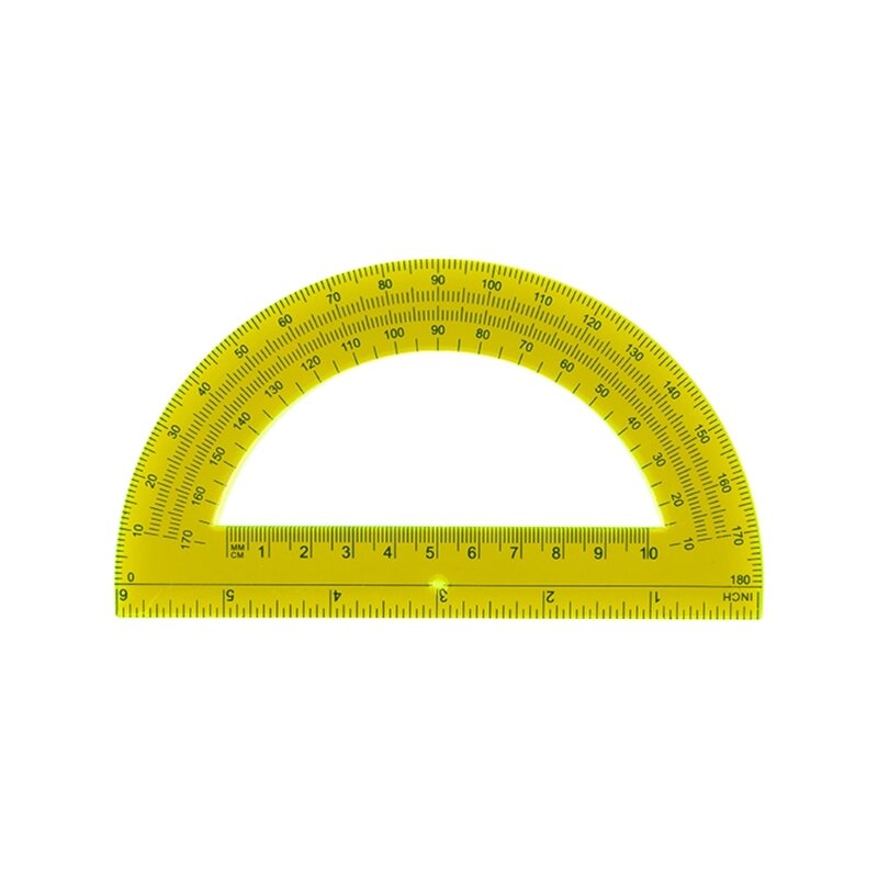 5 Stück 180 Grad Kunststoff-Winkelmesser 6-Zoll-Winkelmesser für Geometriezeichnungen, Schulbürobedarf