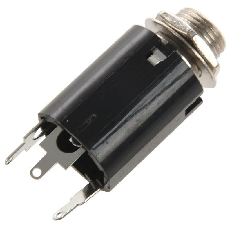 1Pc Black Guitar Endpin Jack 6.35 Input For Any Guitar Eq Pickup Output Guitar Parts & Accessories