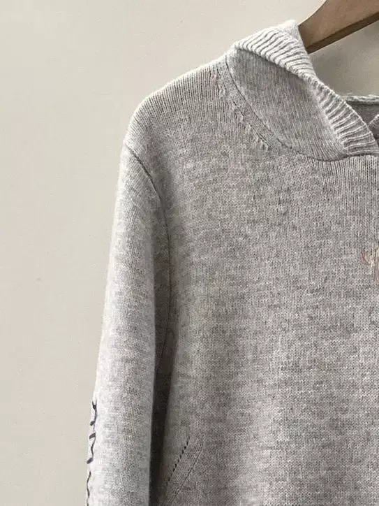 여성용 캐시미어 문자 자수 컬러 패치워크 스웨터, 캐쥬얼 긴팔 후드 풀오버, 가을