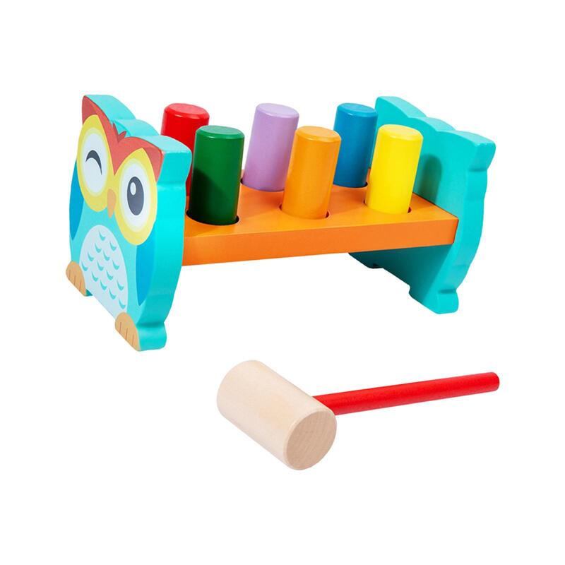 Drewniana ławka łomot drewniane zabawki na kołki na świetny prezent dla dziewcząt i chłopców