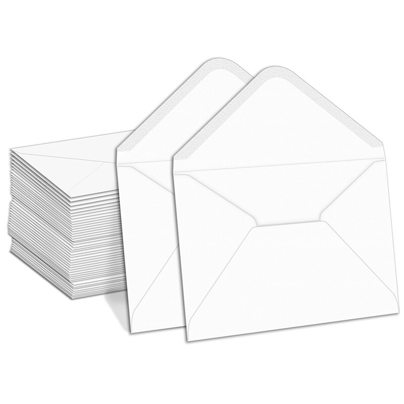 Envelopes brancos para convite, envelope em branco, anúncios de casamento, chuveiro do bebê, 100 pcs