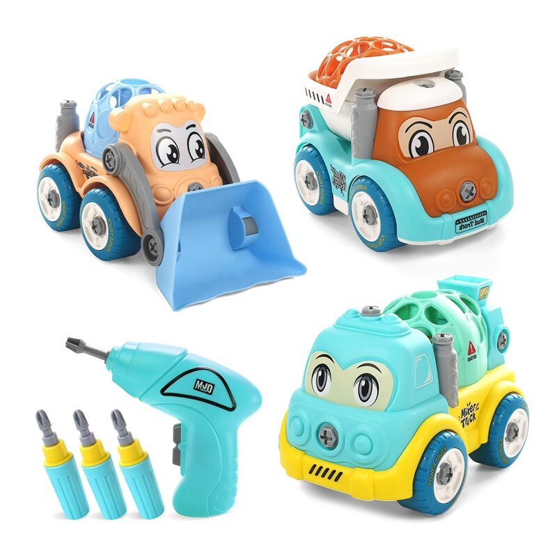 FBIL-Take Apart Toys Construction Truck Cartoon Vehicle Cars Stem Building Toy DIY Engineering Learning Educational Set