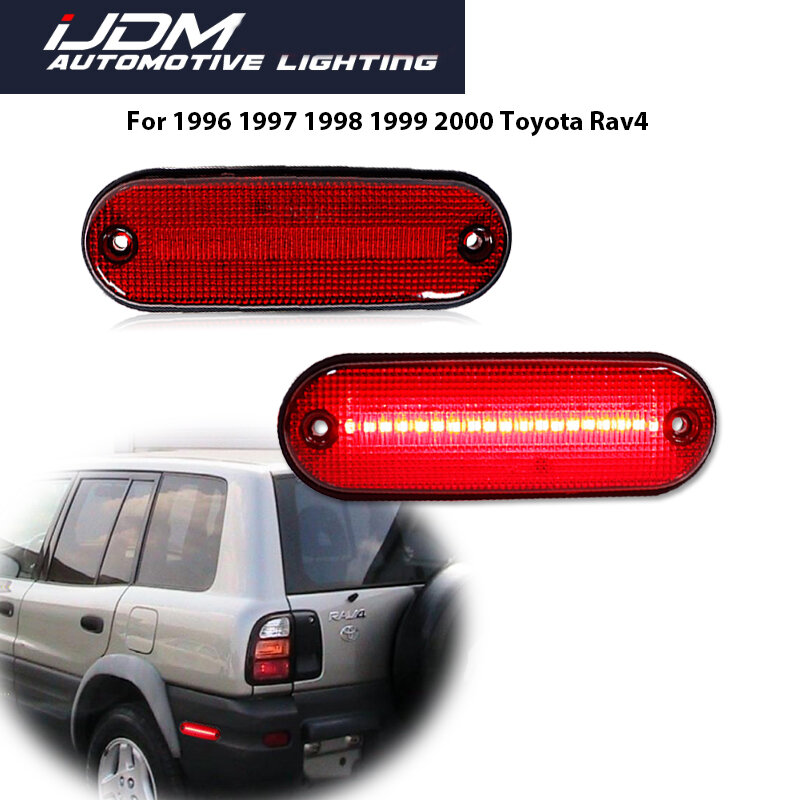 2 pces para 1996-2000 toyota rav4 traseira lado marcador luz traseira para o amortecedor traseiro vermelho voltar sidemarker lâmpadas/luzes de condução vermelho 12v