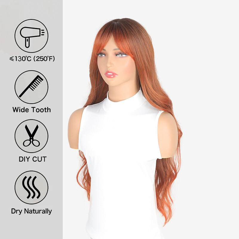 SNQP rambut palsu bergaya baru 80cm, Wig pesta Cosplay harian bahan serat suhu tinggi tahan panas untuk wanita