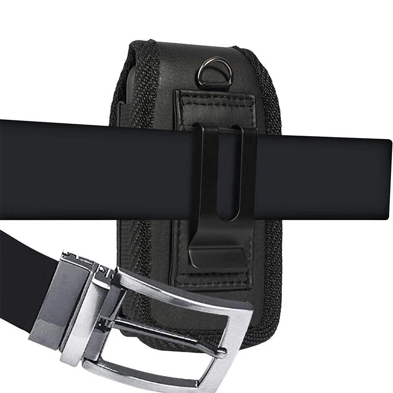 Bolsa de cinturón para hombre, bolsa de tela Oxford para teléfono móvil, bolsa de cintura portátil Simple con Clip para cinturón, bolsa negra para hombre