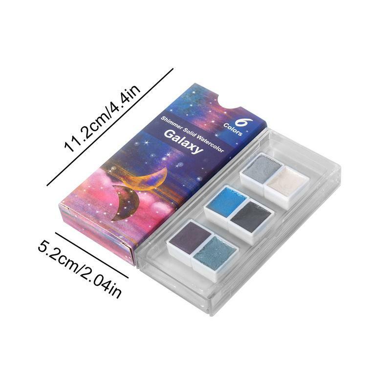 Watercolor Paints For Beginners 6/12 Color Solid Watercolor Pearlescent Nail Watercolor Portable Art Supplies For Painting And