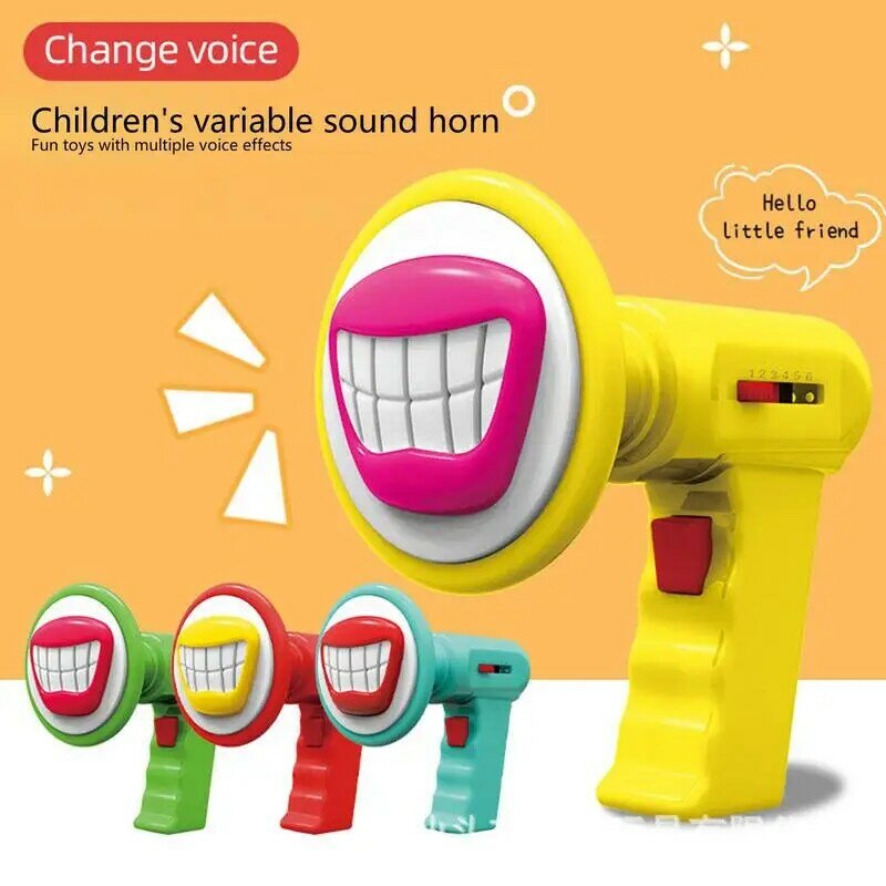 Zabawka megafonowa dla dzieci z 6 różnymi efekty dźwiękowe przenośnym głośnikiem głosowym Cosplay na imprezę upominki dla chłopców