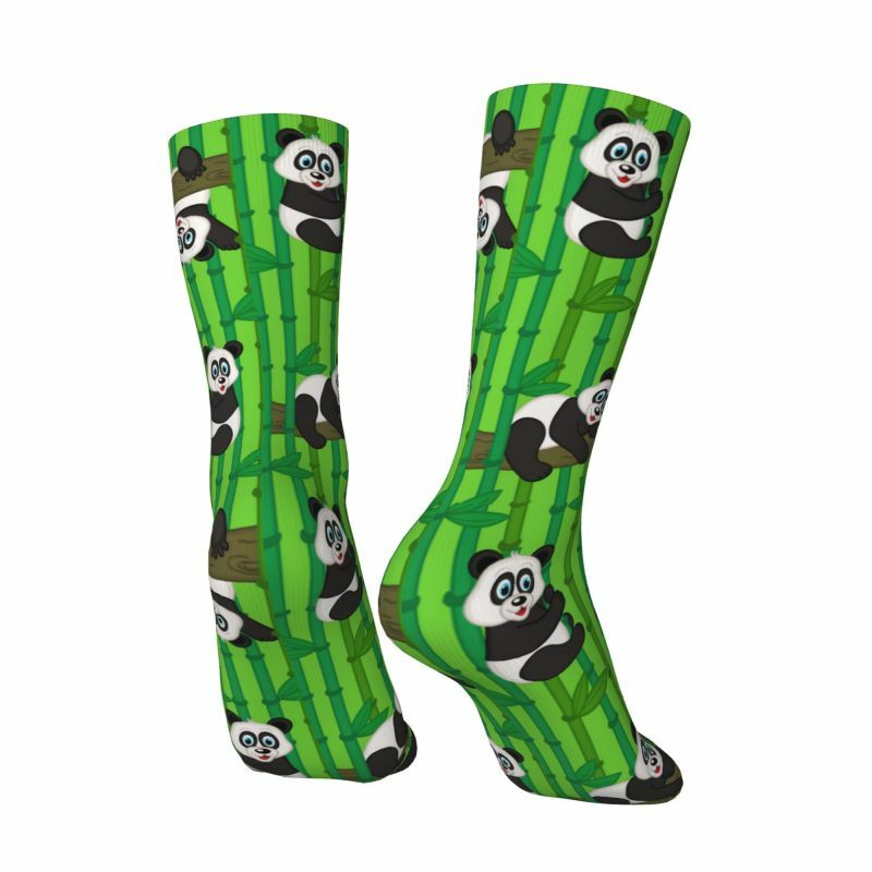 Cute Men's Happy Panda Bears Dress Socks Unisex Warm Comfortable 3D Printing Cartoon Animal Crew Socks