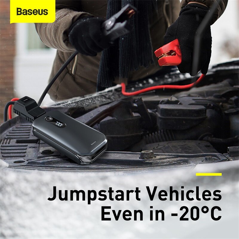 Baseus-Jump Starter Power Bank, 12V Booster para o arranque do carro, 20000mAh, bateria 10000mAh, carregador rápido, dispositivo de arranque automático, Powerbank