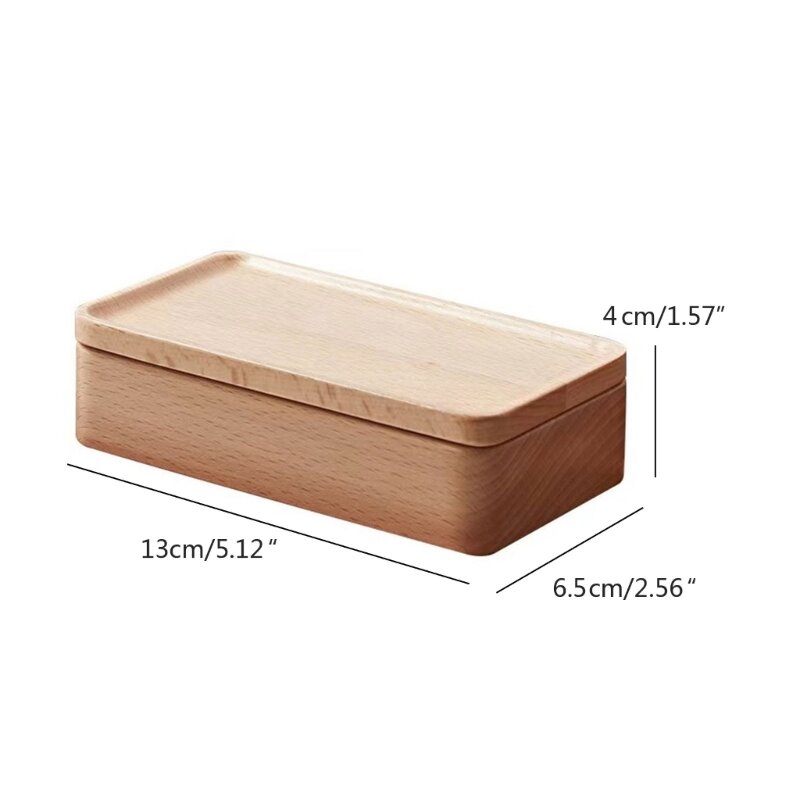 Wedding Wooden Box with Soft Interior Holder Ring Tray Jewelry Boxes Storage 517F