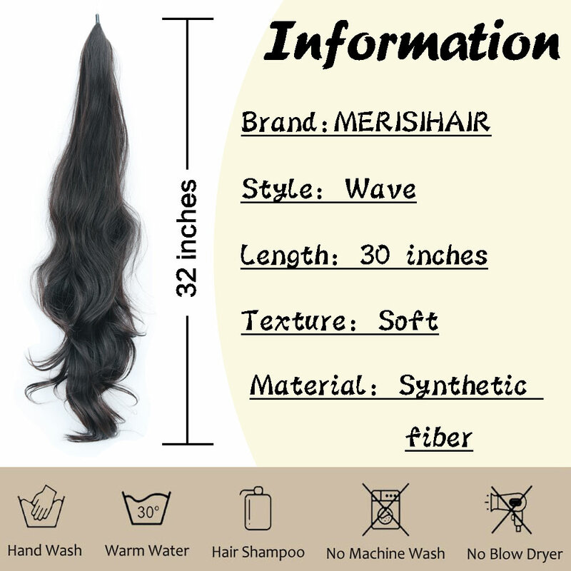 Cola de Caballo sintética larga ondulada en capas para mujer, envoltura Flexible, extensiones de cabello falso, postizo ondulado, 30 pulgadas