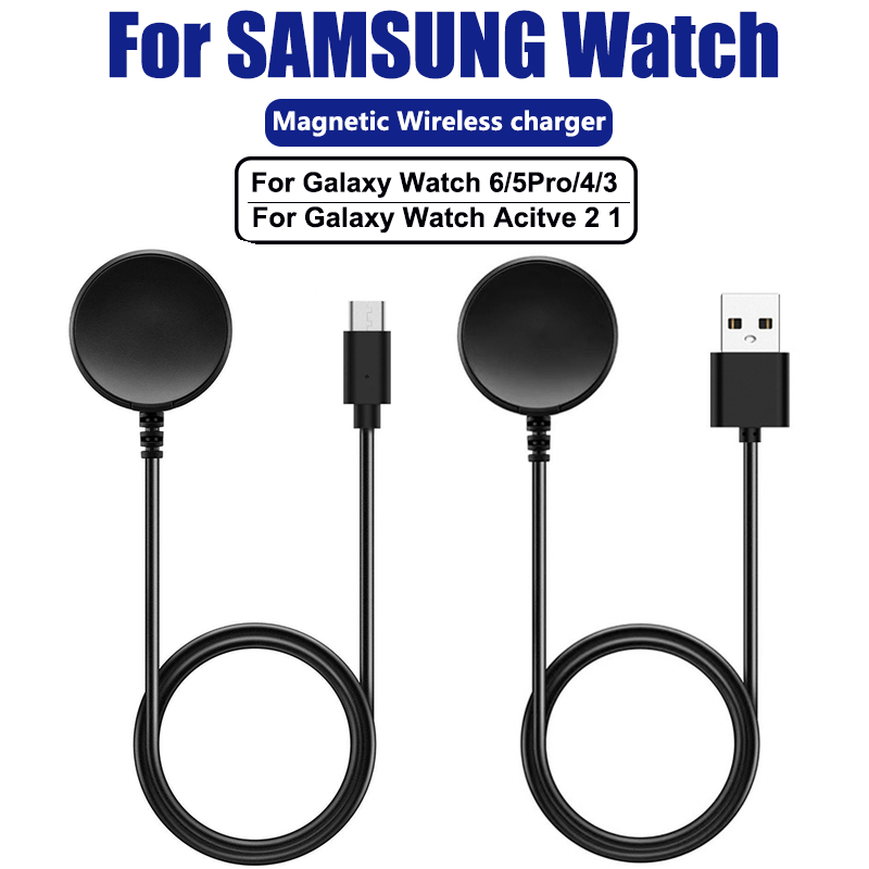 Carregador magnético para Samsung Galaxy Watch, carregamento rápido, USB C, Universal, 6, 5 Pro, 4, 3, 2, 1