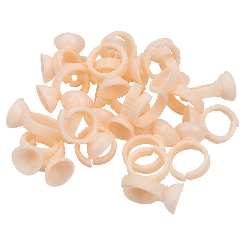 100pcs Silicone Tattoo Ink Ring Cup Disposable Grafting Eyelash Drops Glue Ring Tray Permanent Makeup Pigment Holder Container