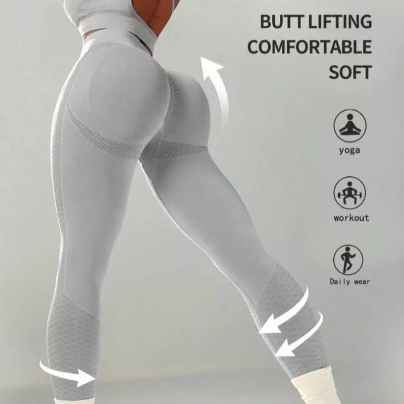 Yeae-leggings yoga sem costura para mulheres, cintura alta calças esportivas, controle de barriga, corrida e treinamento