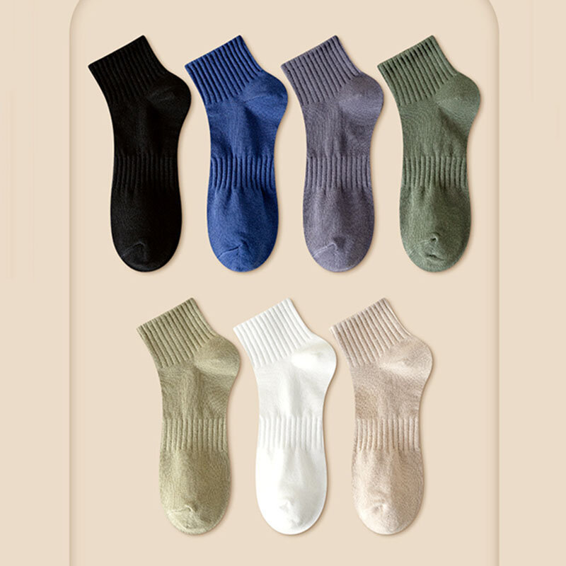 3Pairs High Quality Summer Men Solid Color Sports Socks Breathable Comfortable Sweat-absorbing Thin Wear-resistant Meias EU38-44