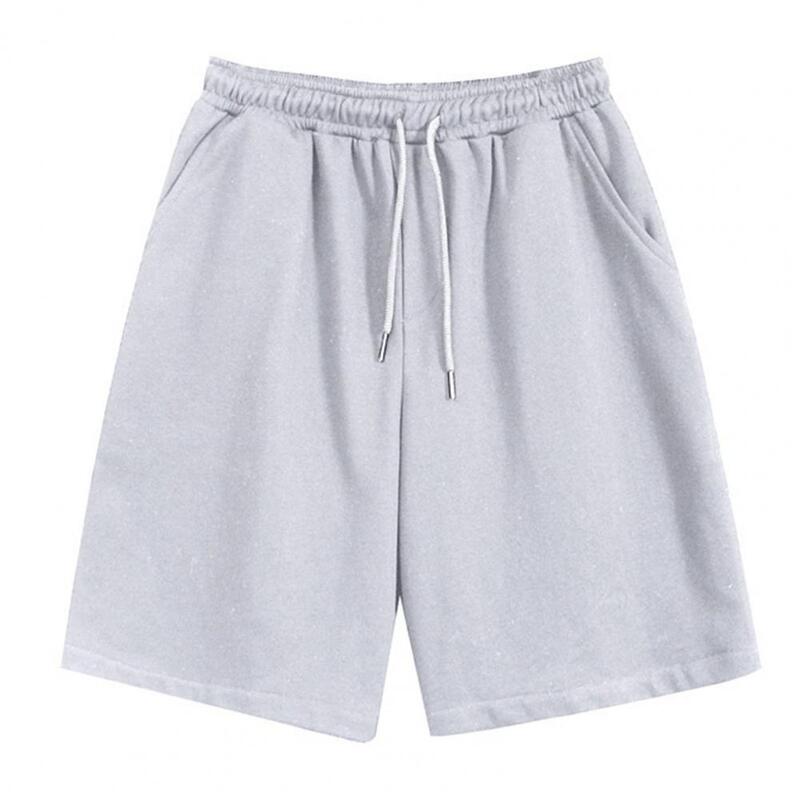 Pantalones cortos sencillos para culturismo, pantalón de chándal holgado de gran tamaño, Color sólido, ropa deportiva