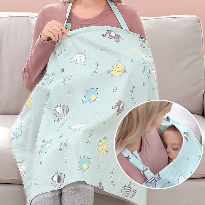 ผ้าคลุมให้นมลูกให้อาหารเด็กทารกผ้าคอตตอนระบายอากาศได้ดีสำหรับให้นมลูกผ้าปูให้นมลูกป้องกันแสงสะท้อน