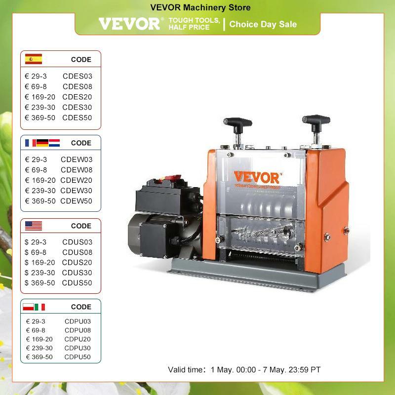 VEVOR Electric Wire Stripping Machine 60W 1.5-25mm Visible Stripping Depth 6 Round &1 Flat Channels for Scrap Copper Recycling