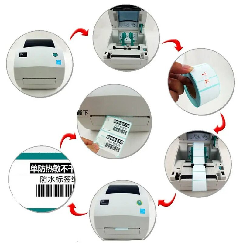 1000/700 Pcs Wit Zelfklevend Papier Thermische Label Sticker Papier Supermarkt Prijs Blank Label Direct Print Waterdicht Stickers